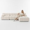 Buy Modular Pouf Upholstered In Bouclé Fabric - Modern Design – Compatible With Modular Sofa - Bathy  White 61760 at MyFaktory
